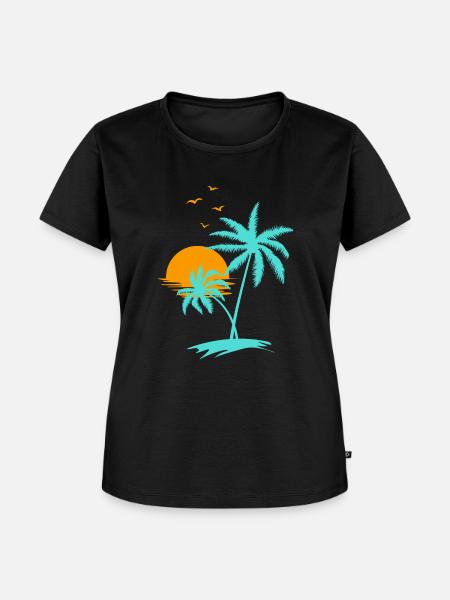 Miami Beach - Frauen Premium Bio T-Shirt - Schwarz