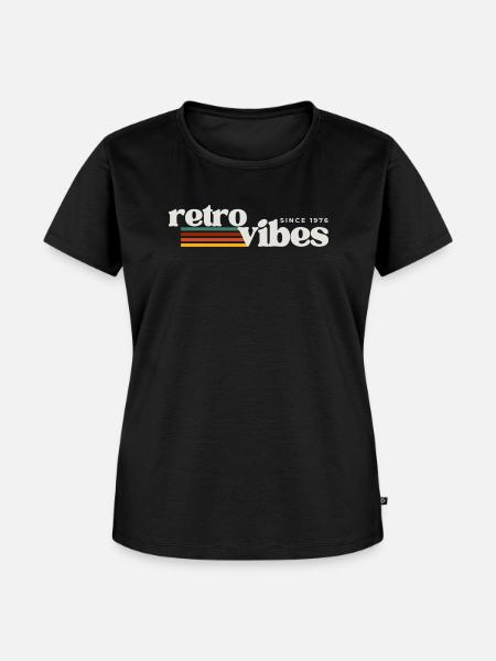 Retro Vibes - Frauen Premium Bio T-Shirt - Schwarz