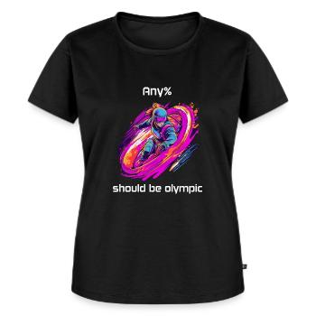 Speedrunning Any% | Design amusant pour les joueurs - T-shirt Premium bio Femme - noir - Devant - Selfina (174cm)