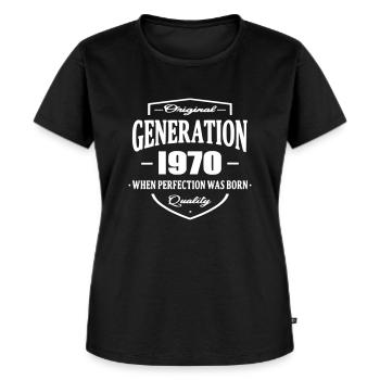 Generation 1970 - T-shirt Premium bio Femme - noir - Devant - Selfina (174cm)