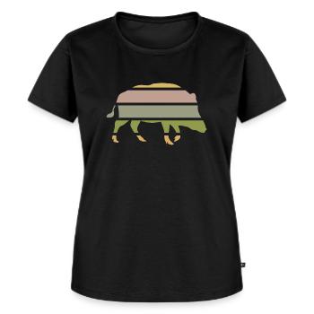 waldbewohner wildschwein aus dem wald eber-sunset - Frauen Premium Bio T-Shirt - Schwarz - Vorne - Selfina (174cm)