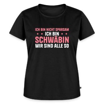 Schwabe Humor Schwäbisch Schwäbin - Frauen Premium Bio T-Shirt - Schwarz - Vorne - Selfina (174cm)