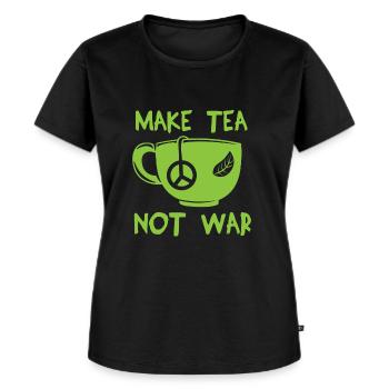 Tasse de thé de guerre Tasse de déclaration de guerre de paix - T-shirt Premium bio Femme - noir - Devant - Selfina (174cm)