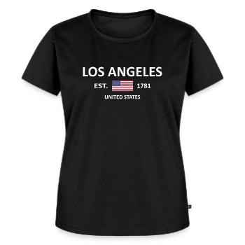 LOS ANGELES - Frauen Premium Bio T-Shirt - Schwarz - Vorne - Selfina (174cm)