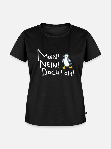 Lustige Moin Möwe - Frauen Premium Bio T-Shirt - Schwarz