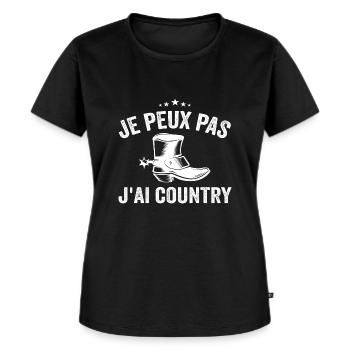 Je Peux Pas J'ai Country - T-shirt Premium bio Femme - noir - Devant - Selfina (174cm)