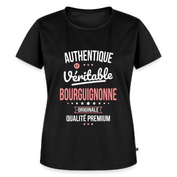 Authentique et véritable Bourguignonne - Originale - T-shirt Premium bio Femme - noir - Devant - Selfina (174cm)