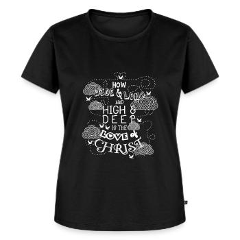Glaube & Christliche Kleidung - Frauen Premium Bio T-Shirt - Schwarz - Vorne - Selfina (174cm)
