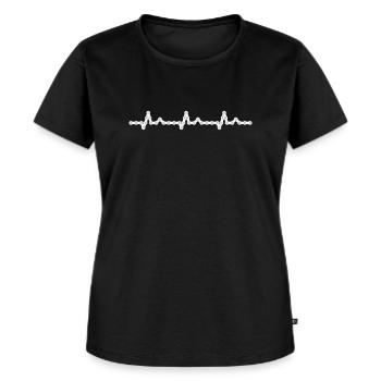 Bicycle Heartbeat Chain - Premium økologisk T-shirt til kvinder - sort - Foran - Selfina (174cm)