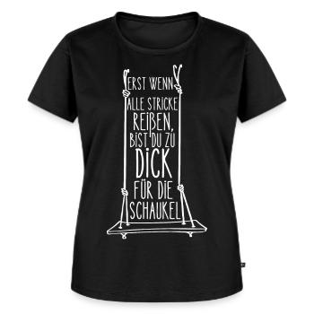 Erst wenn alle Stricke reißen - Frauen Premium Bio T-Shirt - Schwarz - Vorne - Selfina (174cm)