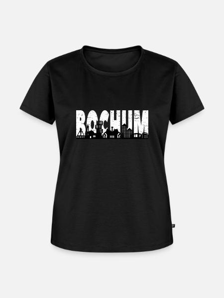 Bochum Skyline Stadt - Frauen Premium Bio T-Shirt - Schwarz