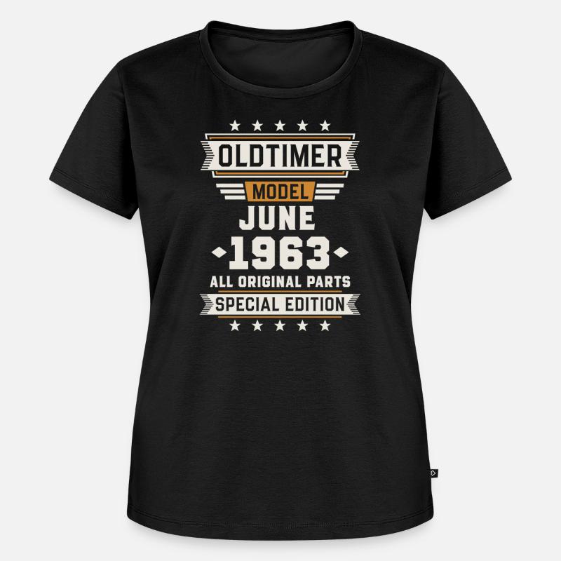Oldtimer Juni 1963 Geburtstag Geschenk - Frauen Premium Bio T-Shirt - Schwarz