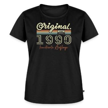 Original 1990 ' s Vintage 1990 ' s Anniversaire Rétro 1990 - T-shirt Premium bio Femme - noir - Devant - Selfina (174cm)