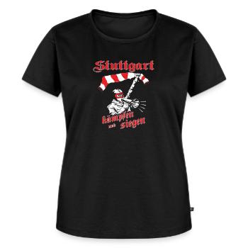 Stuttgart kämpfen und siegen No II - Frauen Premium Bio T-Shirt - Schwarz - Vorne - Selfina (174cm)