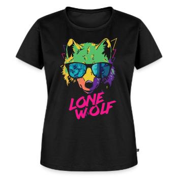 Lone Wolf Loner - Women's Premium Organic T-shirt - black - Front - Selfina (174cm)
