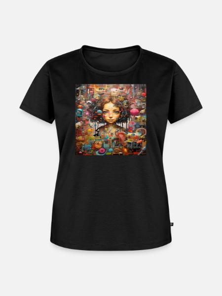 PHANTASIE STRASSENKUNST - Frauen Premium Bio T-Shirt - Schwarz