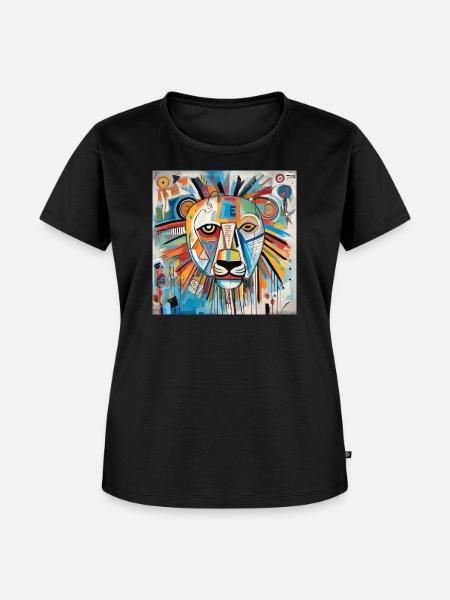 LÖWEN-STRASSENKUNST - Frauen Premium Bio T-Shirt - Schwarz