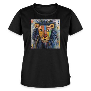 LION STREET ART - Women's Premium Organic T-shirt - black - Front - Selfina (174cm)