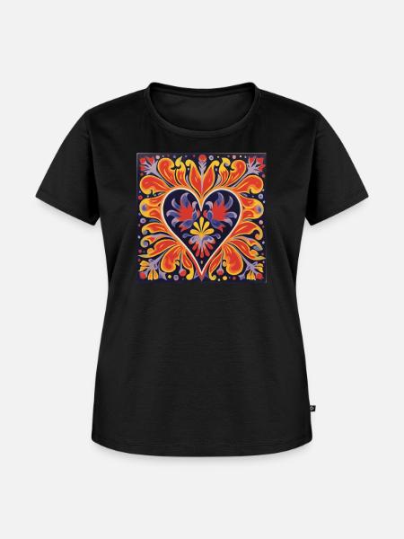 LEBENDIGE HERZ-STRASSENKUNST - Frauen Premium Bio T-Shirt - Schwarz