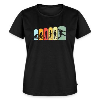 Boßeln Evolution Frauen Friesland Bosseln Emsland - Frauen Premium Bio T-Shirt - Schwarz - Vorne - Selfina (174cm)