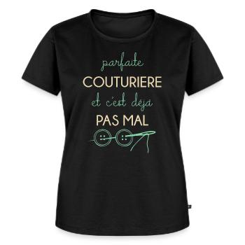 Couture - T-shirt Premium bio Femme - noir - Devant - Selfina (174cm)