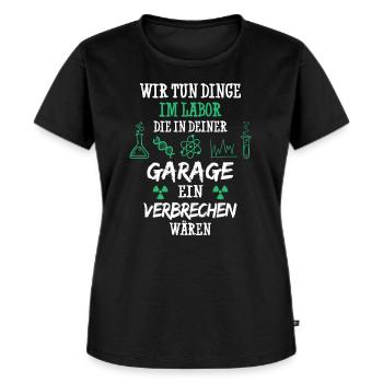 Chemie/Labor/Lab/Wissenschaft/Laborant/Chemiker - Frauen Premium Bio T-Shirt - Schwarz - Vorne - Selfina (174cm)