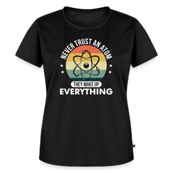 Ne jamais faire confiance à un atome Chimiste drôle jeu de mots - T-shirt Premium bio Femme - noir - Devant - Selfina (174cm)