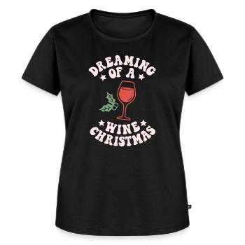 Träumen von einem Wein Weihnachten Lustiger Weinliebhaber - Frauen Premium Bio T-Shirt - Schwarz - Vorne - Selfina (174cm)