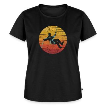Sportklettern Speedklettern Alpinklettern Kraxler - Frauen Premium Bio T-Shirt - Schwarz - Vorne - Selfina (174cm)