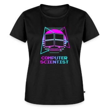 Retro Computer Scientist Information - Frauen Premium Bio T-Shirt - Schwarz - Vorne - Selfina (174cm)