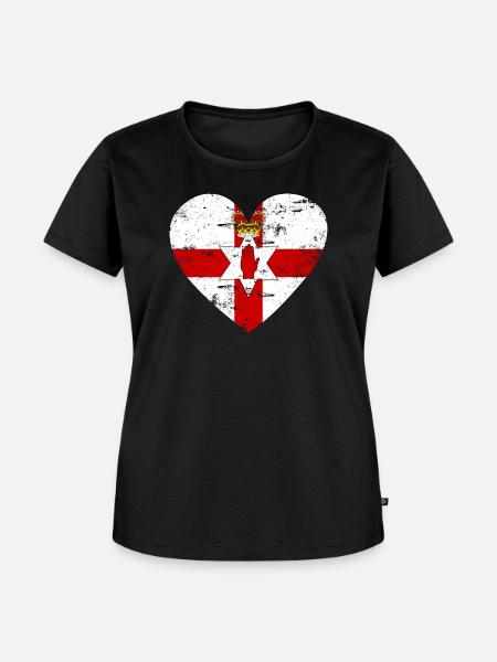 Nordirland Flaggenherz - Frauen Premium Bio T-Shirt - Schwarz