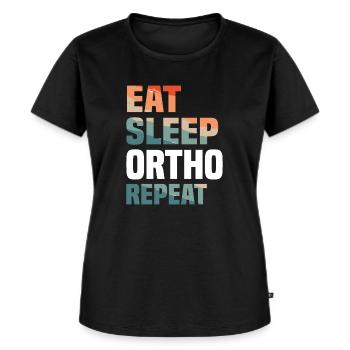 Eat Sleep Ortho Repeat Orthopäde Orthopäde - Frauen Premium Bio T-Shirt - Schwarz - Vorne - Selfina (174cm)