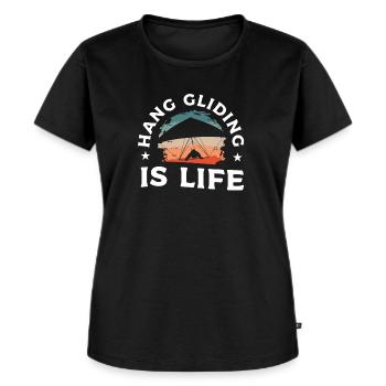 Drachenfliegen ist Life Hängegleiter - Frauen Premium Bio T-Shirt - Schwarz - Vorne - Selfina (174cm)