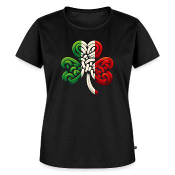 Shamrock Italië Vlag Saint Patrick St Patricks Day - Vrouwen Premium Bio T-shirt - zwart - Voor - Selfina (174cm)
