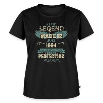 Juillet 1994 Vintage Anniversaire - T-shirt Premium bio Femme - noir - Devant - Selfina (174cm)