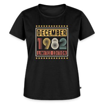 Millésime Décembre 1982 Edition Limitée Anniversaire - T-shirt Premium bio Femme - noir - Devant - Selfina (174cm)