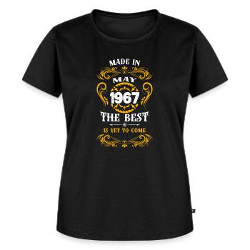 Made In May 1967 The Best - Frauen Premium Bio T-Shirt - Schwarz - Vorne - Selfina (174cm)