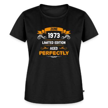 Juni 1973 Vintage Geburtstag Geschenk - Frauen Premium Bio T-Shirt - Schwarz - Vorne - Selfina (174cm)