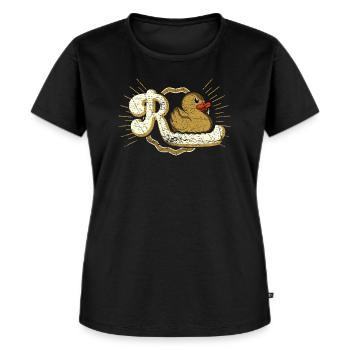 Rente Ente Pension Ruhestand - Frauen Premium Bio T-Shirt - Schwarz - Vorne - Selfina (174cm)