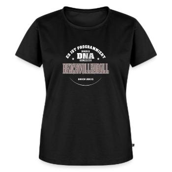 Es ist in meiner DNA ich muss zum BEACHVOLLEYBALL - Frauen Premium Bio T-Shirt - Schwarz - Vorne - Selfina (174cm)