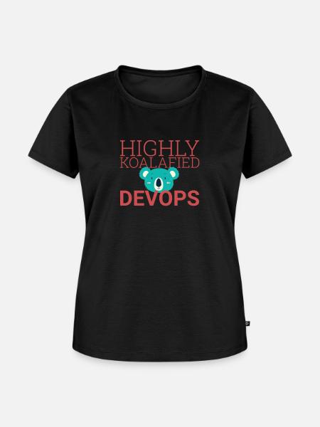 "DevOps Koalafied | Softwareentwicklung" - Frauen Premium Bio T-Shirt - Schwarz