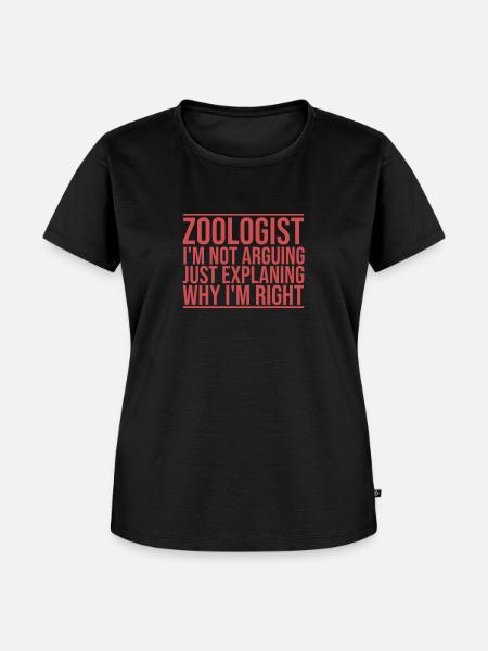 "Zoologist Arguing | Zoologie" - Frauen Premium Bio T-Shirt - Schwarz