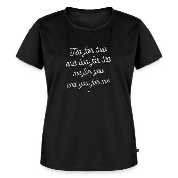 Tea for two and two for tea replique - T-shirt Premium bio Femme - noir - Devant - Selfina (174cm)