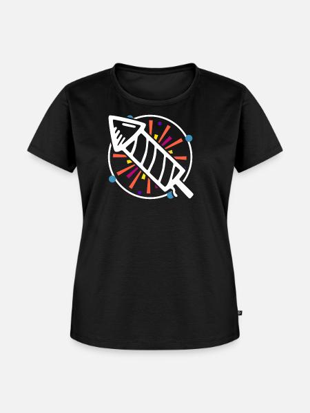 Silvester Rakete - Frauen Premium Bio T-Shirt - Schwarz