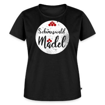 Schwarzwaldmädel - Frauen Premium Bio T-Shirt - Schwarz - Vorne - Selfina (174cm)