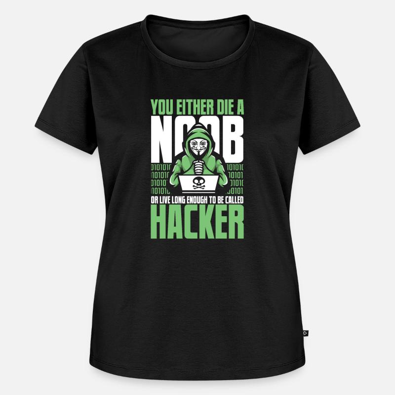 Live Long Enough To Be Called Hacker Sniffer - Frauen Premium Bio T-Shirt - Schwarz