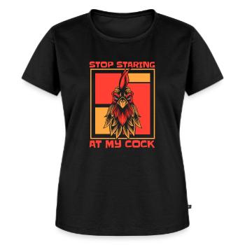Arrêtez de regarder ma bite Agriculture Agriculteur biologique - T-shirt Premium bio Femme - noir - Devant - Selfina (174cm)