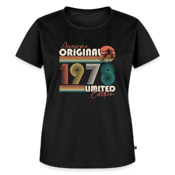 1978 vintage vintage rétro 45 cadeau d’anniversaire - T-shirt Premium bio Femme - noir - Devant - Selfina (174cm)