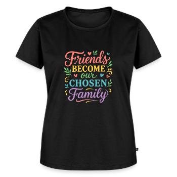 Friends Become Our Chosen Family Friendship - Frauen Premium Bio T-Shirt - Schwarz - Vorne - Selfina (174cm)