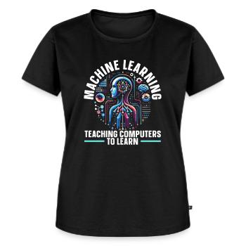 Künstliche Intelligenz, Ki, Maschinelles Lernen - Frauen Premium Bio T-Shirt - Schwarz - Vorne - Selfina (174cm)